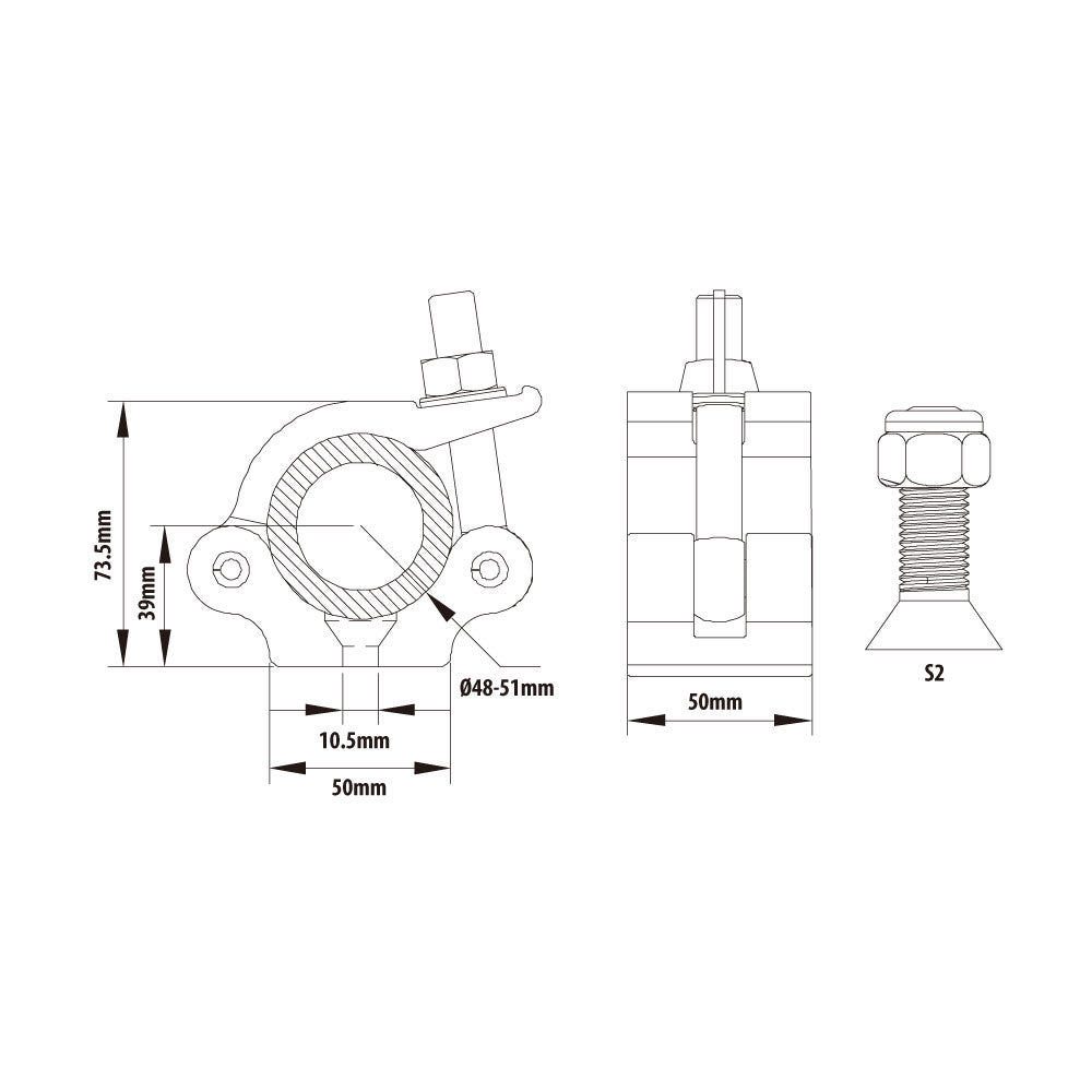 KCP-831ST - Half Coupler with Stainless Parts dimension diagram