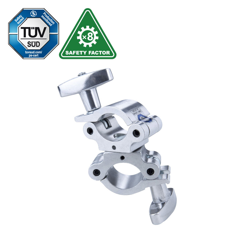 KCP-832-L - KUPO Swivel Coupler with T-Handle, Polished, 300 kg WLL