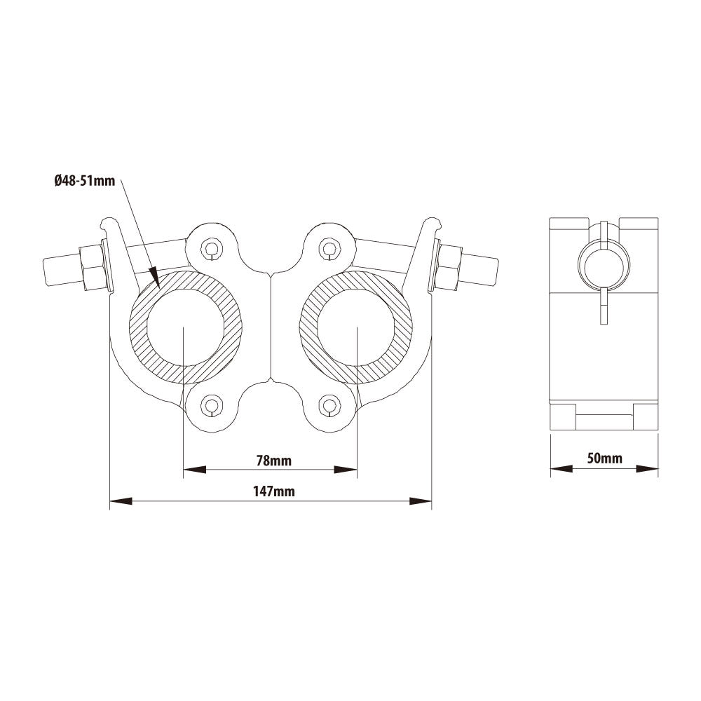 KCP-832ST - Swivel Coupler with Stainless Steel Parts dimension diagram
