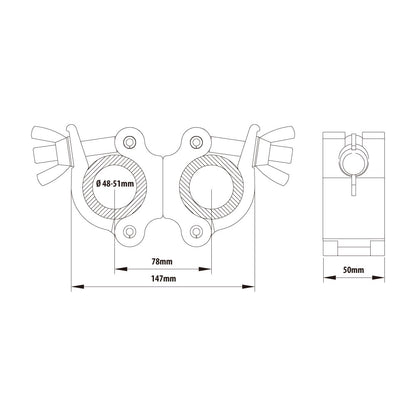 KCP-832 - Swivel Coupler, Polished dimension diagram