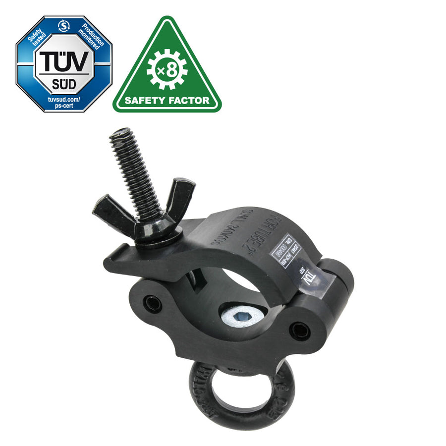 KCP-833B - KUPO Eye Ring Opening Coupler, Black, 340 kg WLL
