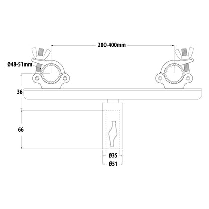 KCP-835F - Truss Adapter for Speaker Stand dimension diagram