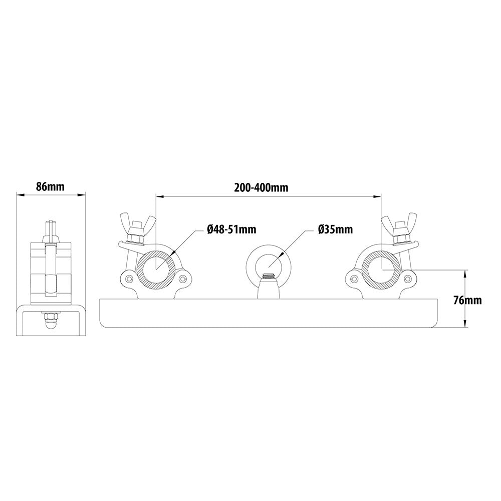 KCP-835L - Lifting Truss Coupler dimension diagram