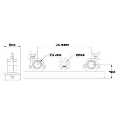 KCP-835L - Lifting Truss Coupler dimension diagram