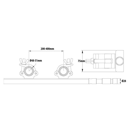 KCP-835V - Ladder Truss Coupler dimension diagram