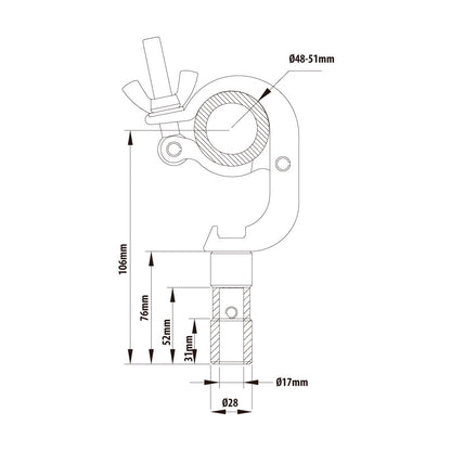 KCP-839 - Handcuff TVMP Coupler dimension diagram