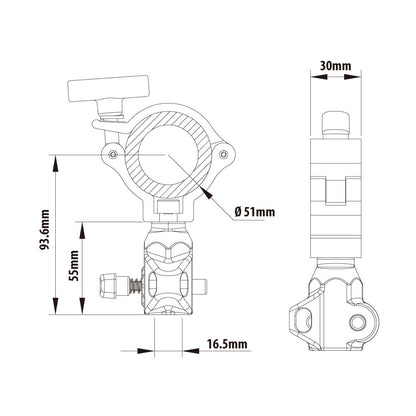 KCP-842B - Burger Coupler with Socket dimension diagram