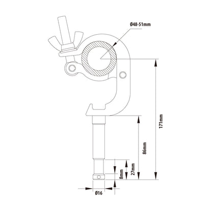 KCP-849 - Handcuff Stud Coupler dimension diagram