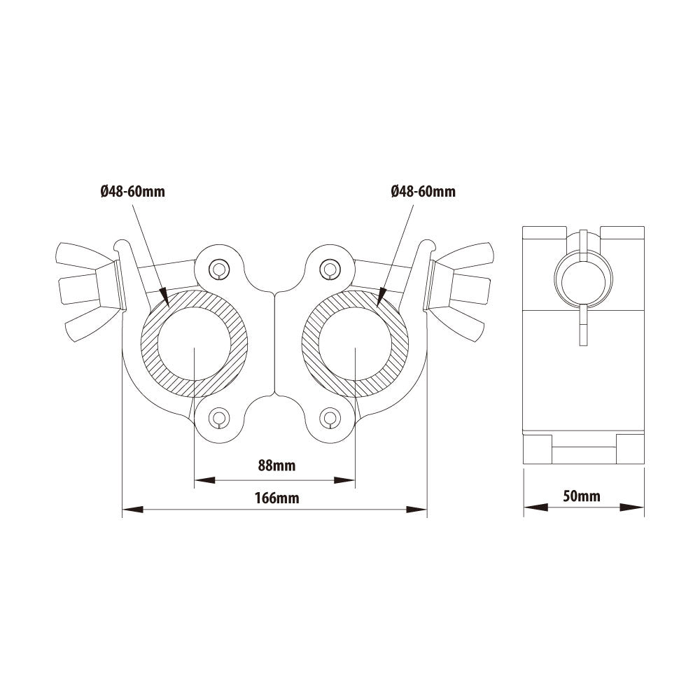 KCP-852 - Mighty Swivel Coupler, Polished dimension diagram