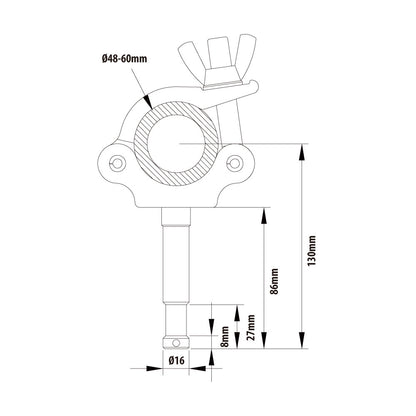 KCP-856 - Mighty Stud Coupler dimension diagram