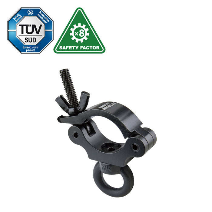 KCP-859B - KUPO Slim Type Mighty Eye Ring Opening Coupler, Black, 200 kg WLL
