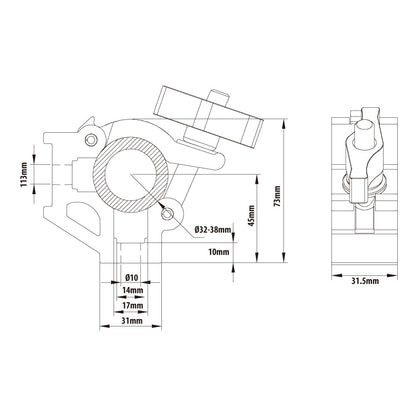 KCP-860 - Nugget Coupler, Polished dimension diagram