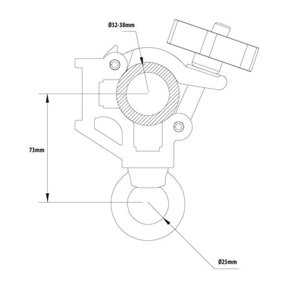 KCP-863 - Nugget Eye Ring Opening Coupler, Polished dimension diagram