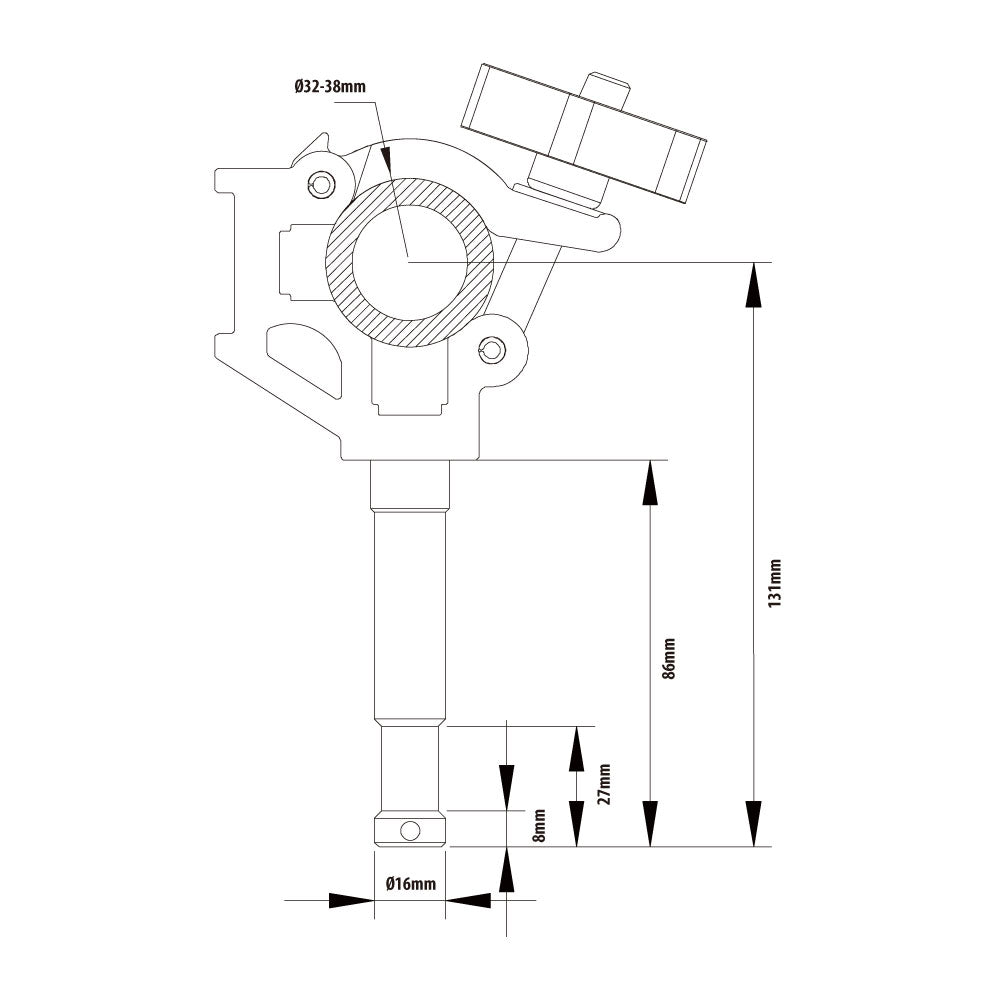 KCP-866 - Nugget Stud Coupler dimension diagram