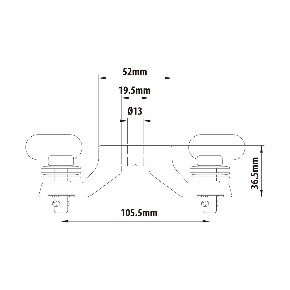 KCP-872 - Moving Light Bracket dimension diagram