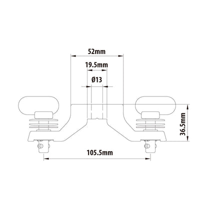 KCP-872 - Moving Light Bracket dimension diagram