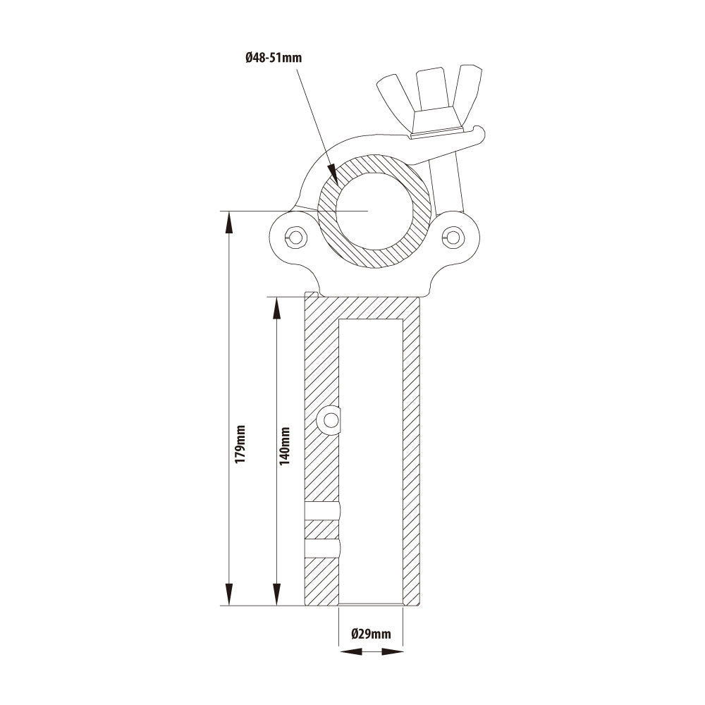 KCP-875 - Slim Type Quick TV Coupler dimension diagram