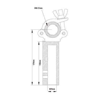 KCP-875 - Slim Type Quick TV Coupler dimension diagram