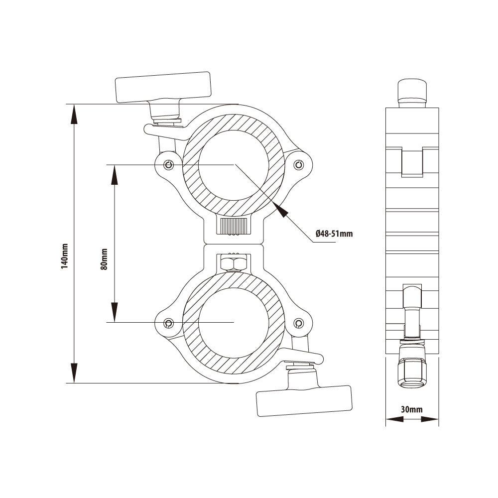 KCP-902 - Burger Swivel Coupler, Polished dimension diagram