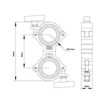 KCP-902 - Burger Swivel Coupler, Polished dimension diagram