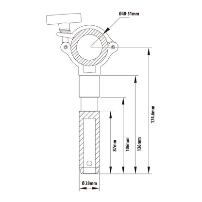KCP-904 - Burger Spigot Coupler dimension diagram