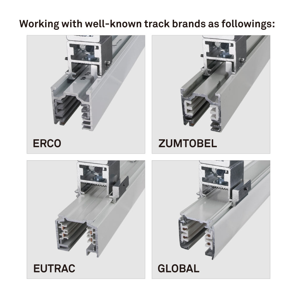 KCP-907 - Universal Light Track Coupler compatible track brand examples
