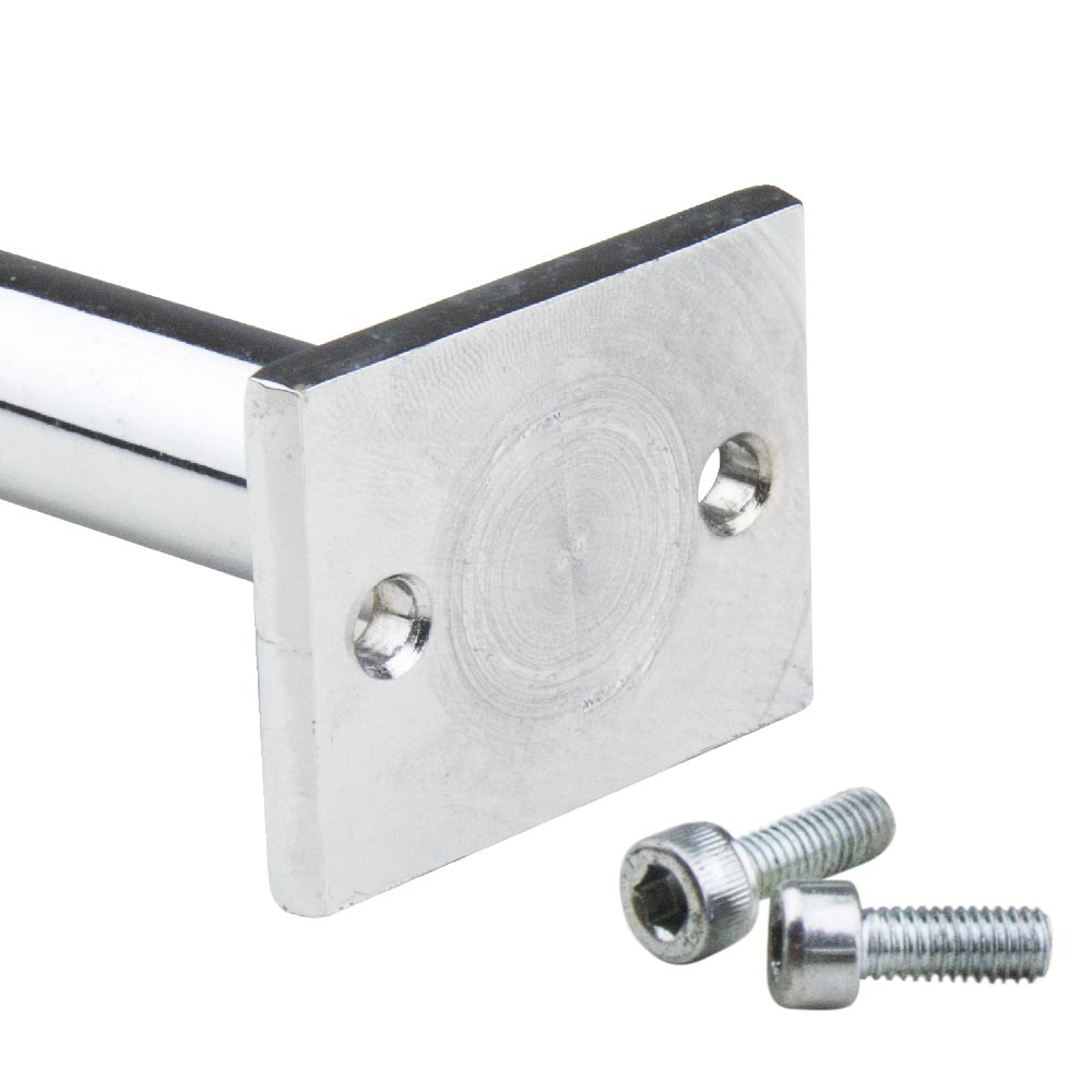 KD-740P - Display Shelf Square Aluminium Plate plate and screws detail