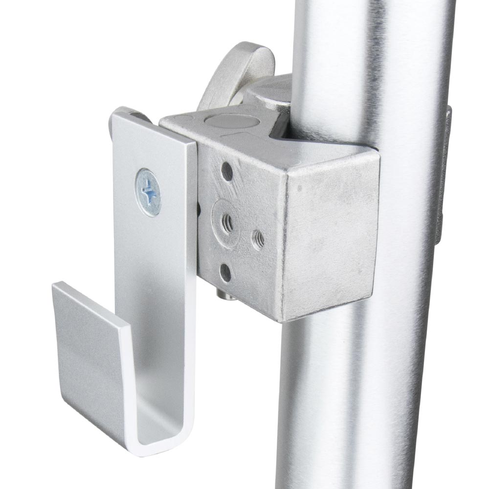 KD-795P - Compact U Hook Set, Silver mounted on display coupler