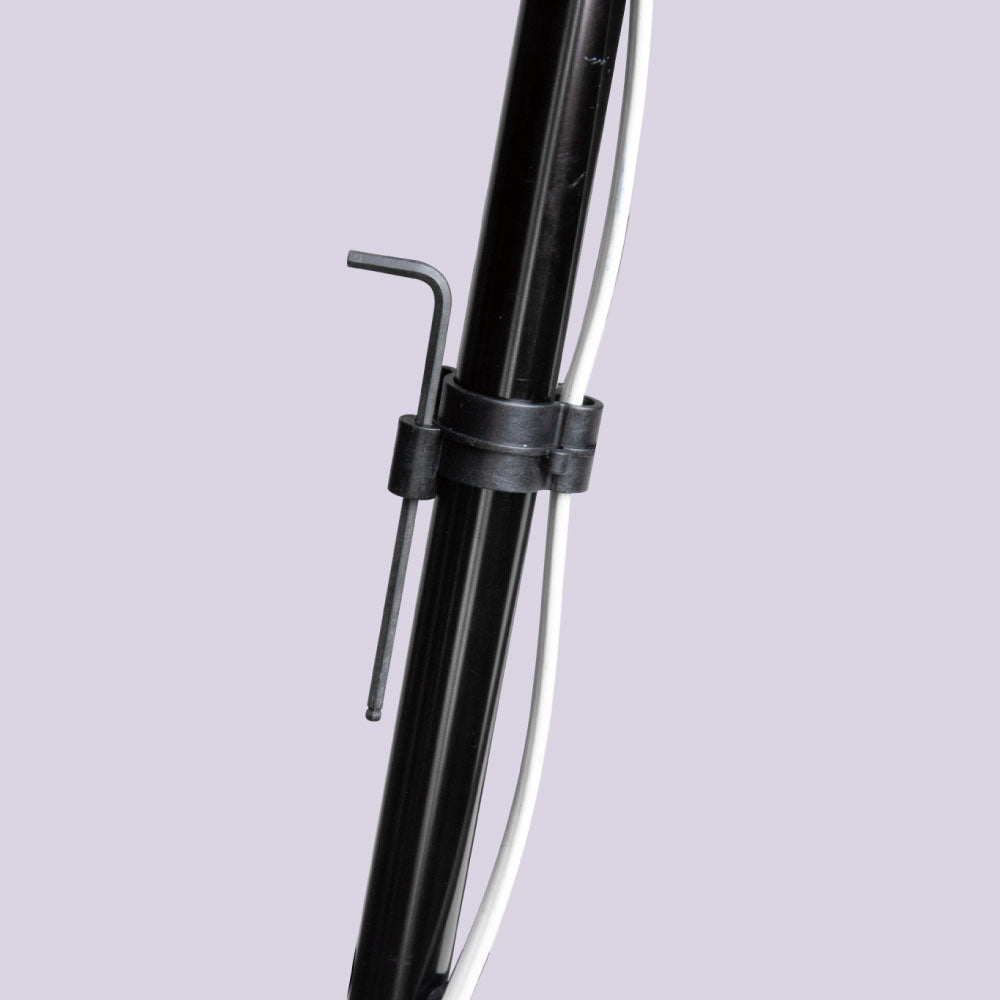 KD-C26 - Cable Clip Set mounted on stand with cable
