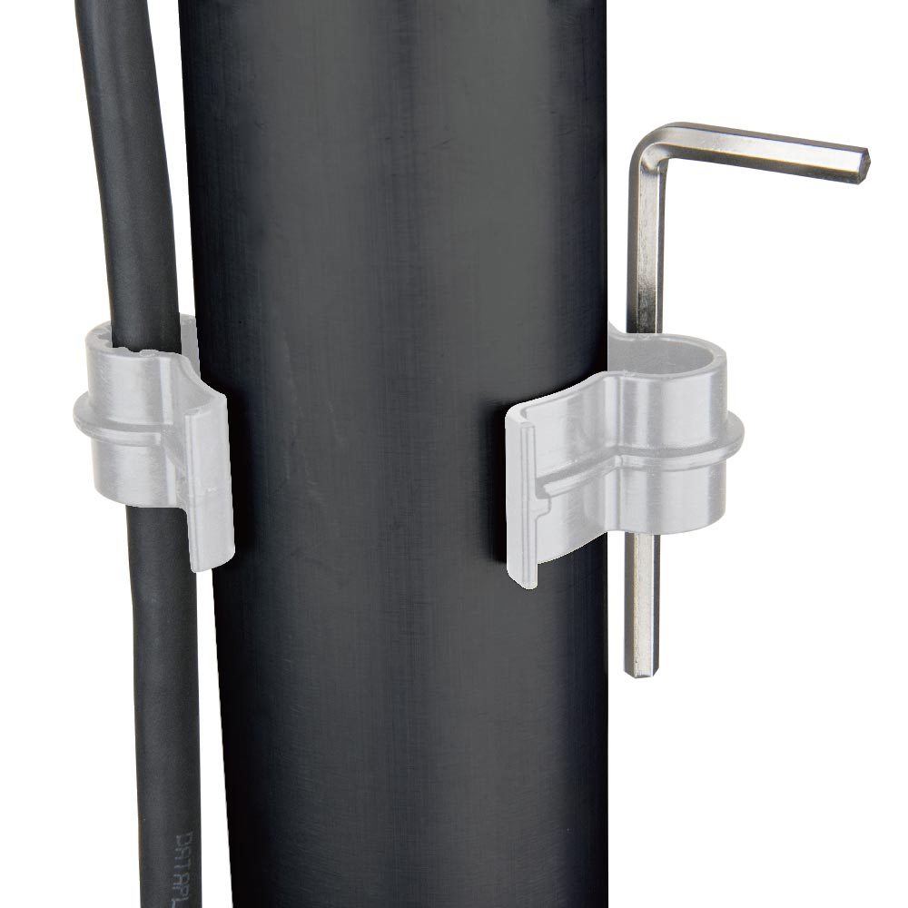 KD-C55 - Cable Clip with Allen Wrench Holder mounted with cable and Allen wrench