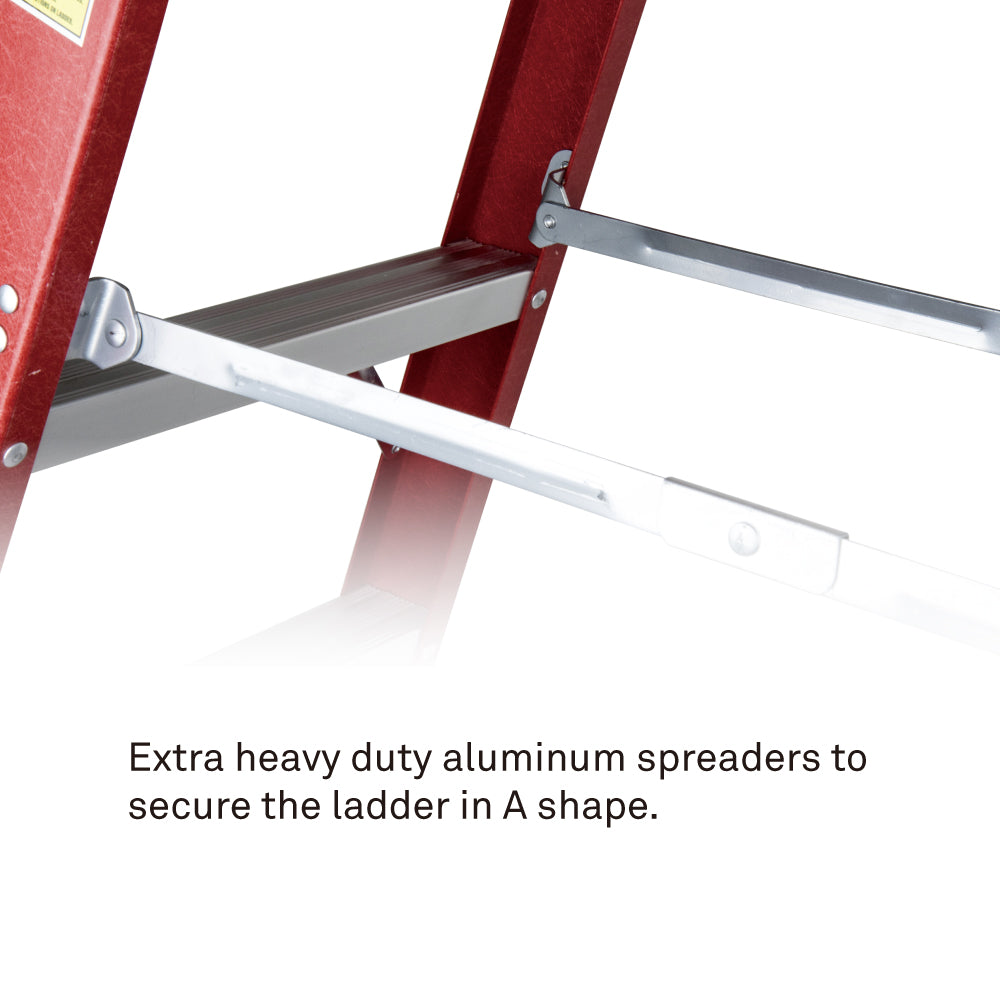 KFL-B8 - Fiberglass Step Ladder, Single-Sided aluminum spreader detail