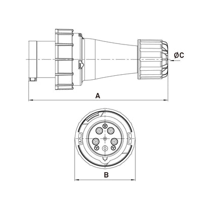 KHTN0331 - CEE Inlet dimension diagram