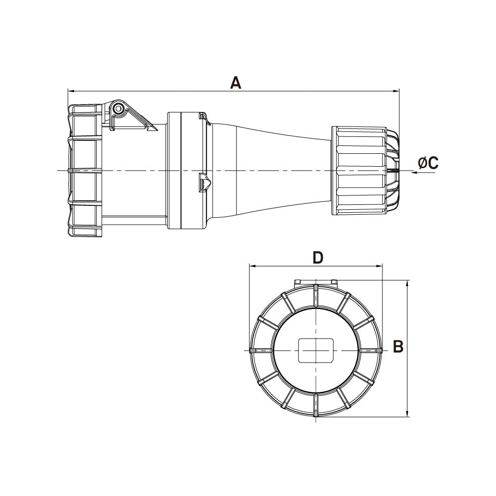 KHTN2351 - CEE Inlet dimension diagram