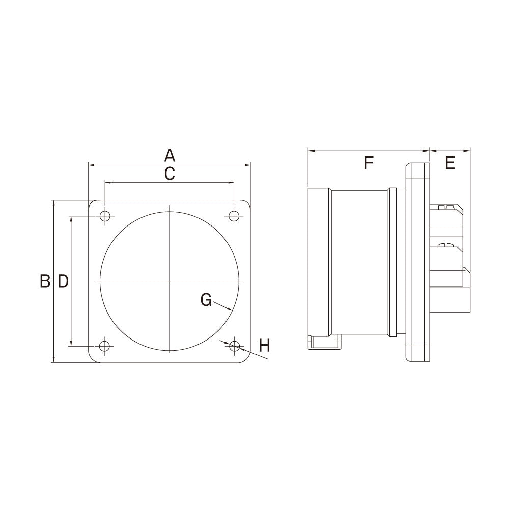KHTN613 - CEE Inlet dimension diagram
