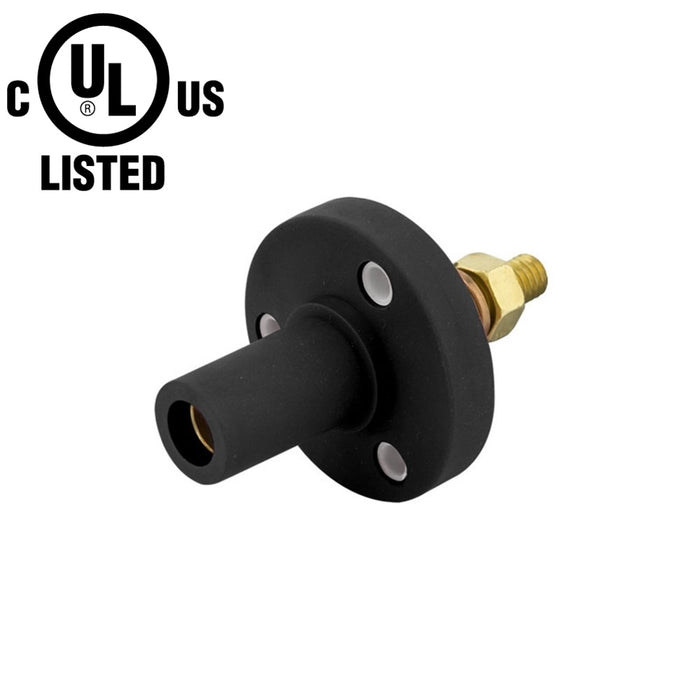 K-LOK 150 A Single-Pole Panel Mount Receptacle, Female (Thread-Stud Type), Black, 600 V Maximum