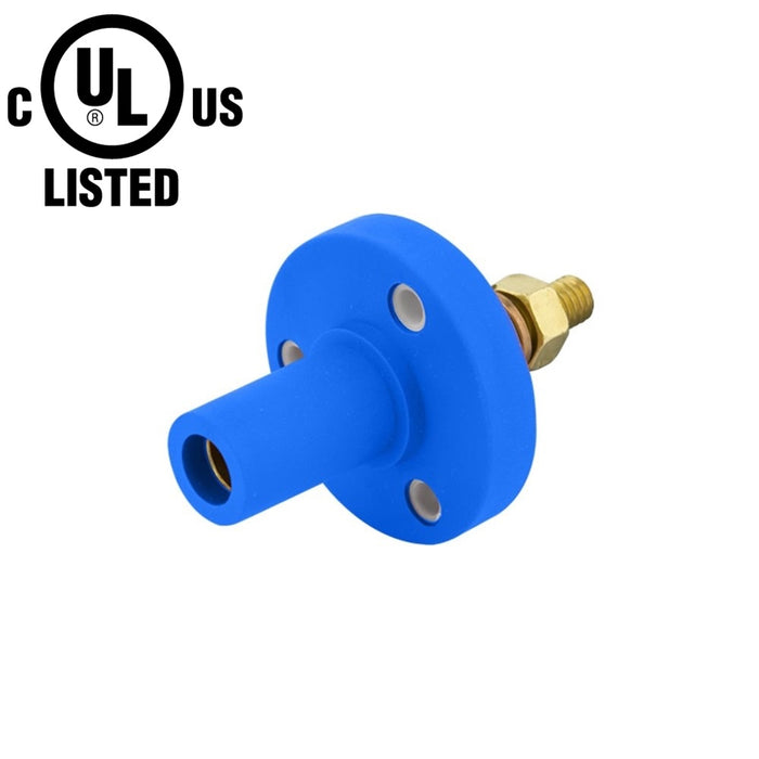 K-LOK 150 A Single-Pole Panel Mount Receptacle, Female (Thread-Stud Type), Blue, 600 V Maximum