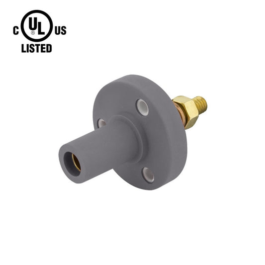 KL-150SFGY - K-LOK 150 A Single-Pole Panel Mount Receptacle Female (Thread-Stud Type) Grey