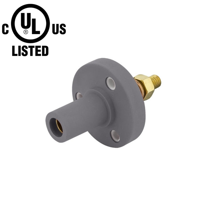 KL-150SFGY - K-LOK 150 A Single-Pole Panel Mount Receptacle Female (Thread-Stud Type) Grey