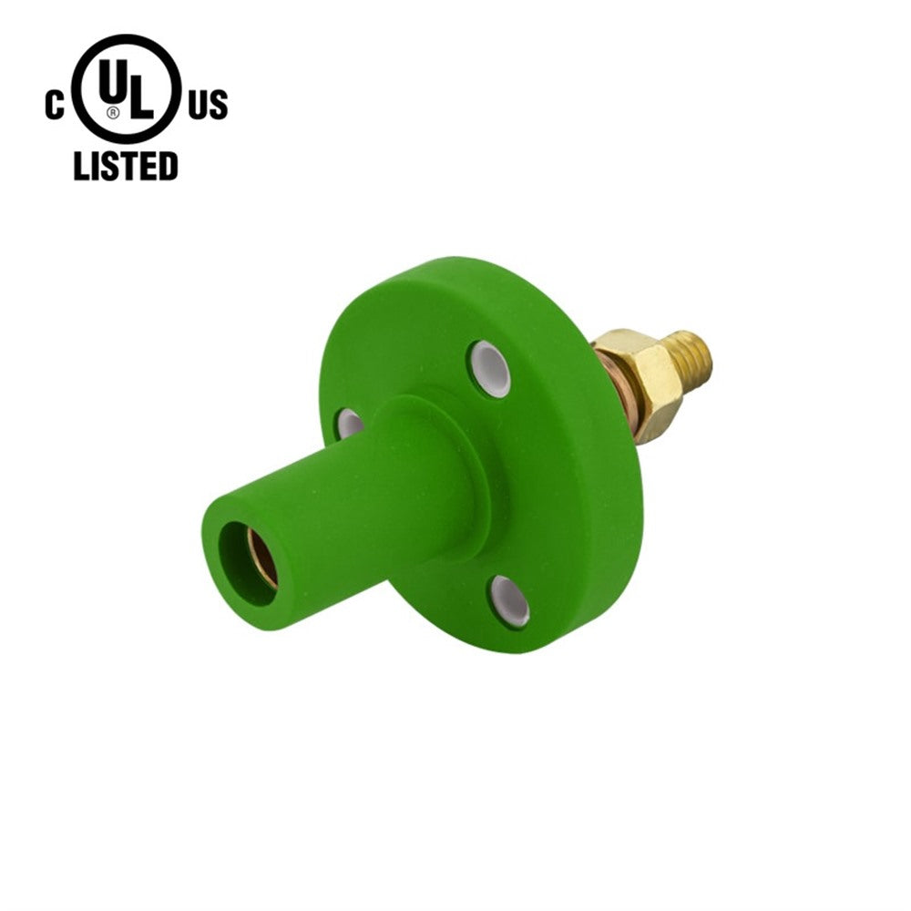 KL-150SFG - K-LOK 150 A Single-Pole Panel Mount Receptacle Female (Thread-Stud Type) Green