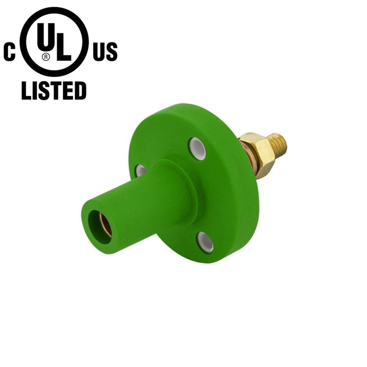 KL-150SFG - K-LOK 150 A Single-Pole Panel Mount Receptacle Female (Thread-Stud Type) Green