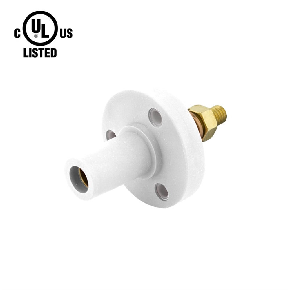 KL-150SFW - K-LOK 150 A Single-Pole Panel Mount Receptacle Female (Thread-Stud Type) White