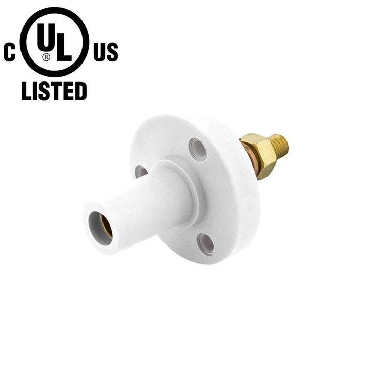 KL-150SFW - K-LOK 150 A Single-Pole Panel Mount Receptacle Female (Thread-Stud Type) White