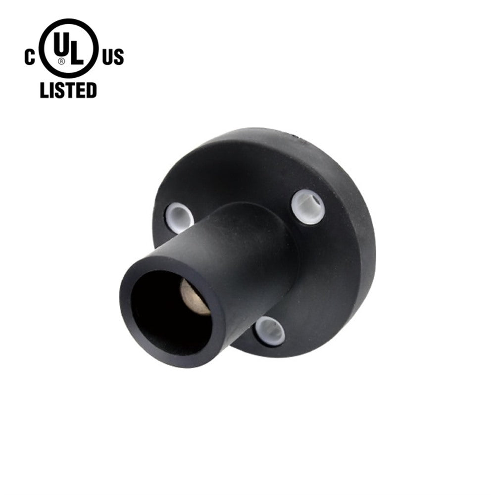 KL-150SMBK - K-LOK 150 A Single-Pole Panel Mount Receptacle Male (Thread-Stud Type) Black