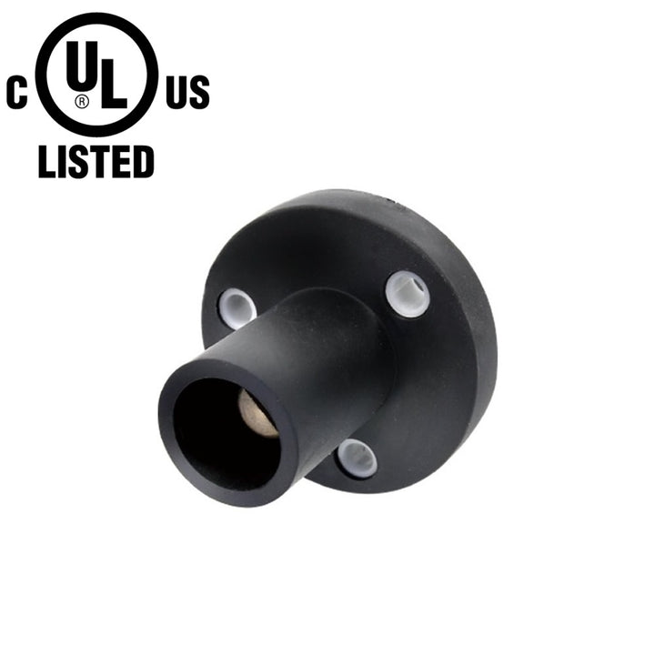 KL-150SMBK - K-LOK 150 A Single-Pole Panel Mount Receptacle Male (Thread-Stud Type) Black