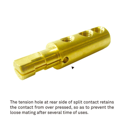 KL-150SMGY - K-LOK 150 A Single-Pole Panel Mount Receptacle Male (Thread-Stud Type) Grey brass split contact detail