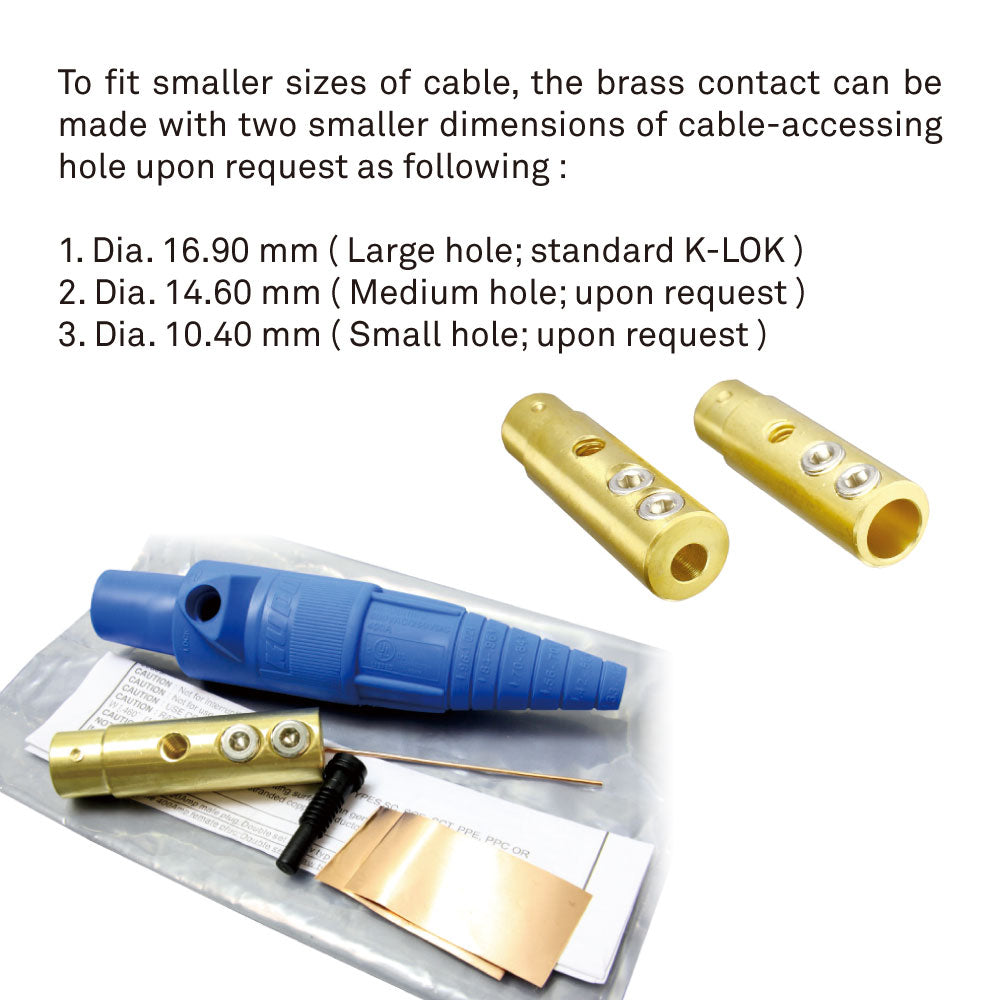 KL-400LFBK - K-LOK 400 A Single-Pole Line Connector Female Black brass contact and cable hole options