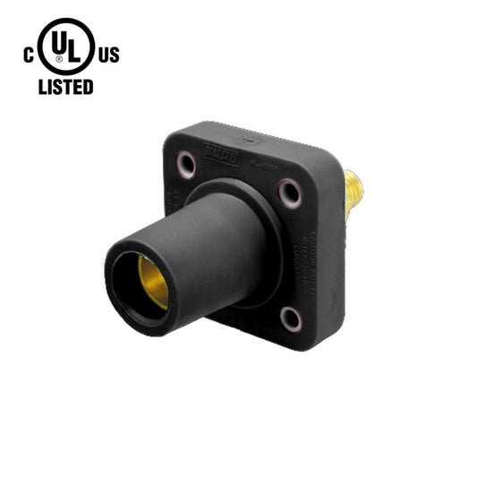 KL-400SFBK - K-LOK 400 A Single-Pole Panel Mount Receptacle Female (Thread-Stud Type) Black