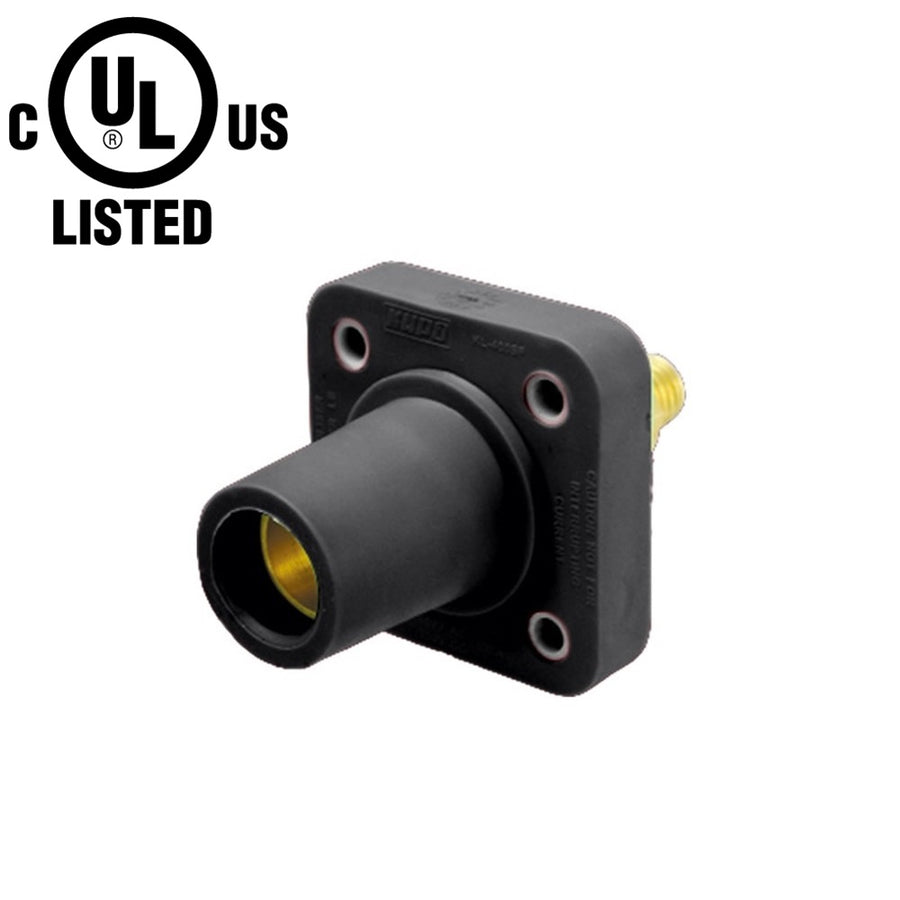 KL-400SFBK - K-LOK 400 A Single-Pole Panel Mount Receptacle, Female (Thread-Stud Type), Black, 600 V Maximum