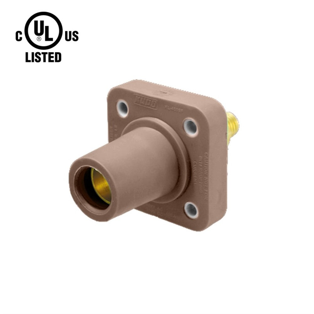 KL-400SFBN - K-LOK 400 A Single-Pole Panel Mount Receptacle Female (Thread-Stud Type) Brown