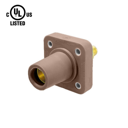 KL-400SFBN - K-LOK 400 A Single-Pole Panel Mount Receptacle Female (Thread-Stud Type) Brown